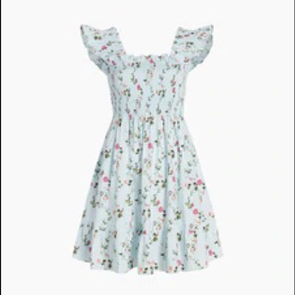 Hill House Elizabeth Nap Dress - Pond Floral Poplin - Pond Floral Poplin / XS
